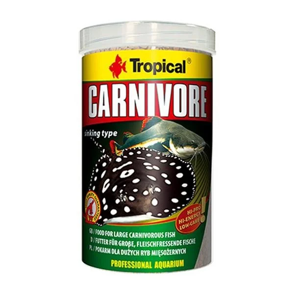 Tropical - 60736 Tropical Carnivore 1000ml 600gr Etçil Balıklar için Dip Pelet Yem 