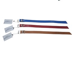 LEVAPAW - 2,8 MM Deri Yan Dikişli Köpek Tasması 2,5 cm L boy