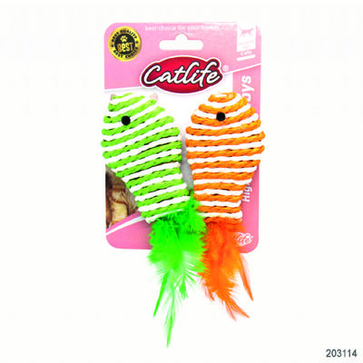 CATLIFE 203114 Kediler İçin 2li Tüylü Ballı Oyuncak  - 1