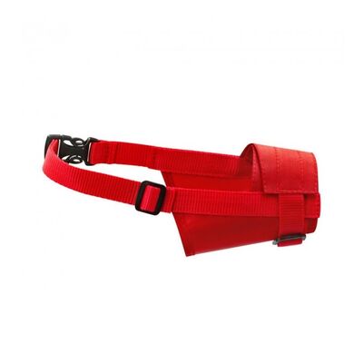 Collar Nylon Muzzle Ayarlanabilir Kırmızı Köpek Ağızlığı 19-26cm No2 57353 - 1