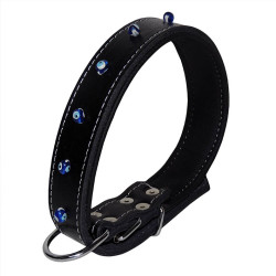 Fatih-Pet - Boncuklu Deri Boyun Tasması XL