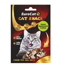 EuroCat - EuroCat Duck Sandwich Cubes Kedi Ödül 50gr 