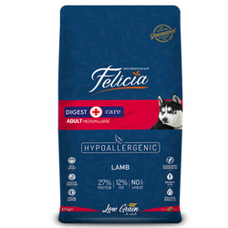 Felicia - Felicia 15 Kg Yetişkin Kuzulu M/Large Az Tahıllı Breed HypoAllergenic Köpek Maması