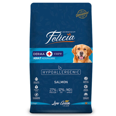 Felicia 15 Kg Yetişkin Somonlu M/Large Az Tahıllı Breed HypoAllergenic Köpek Maması - 1