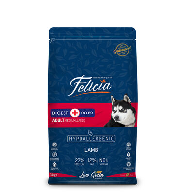 Felicia 3 Kg Yetişkin Kuzulu M/Large Az Tahıllı Breed HypoAllergenic Köpek Maması - 1