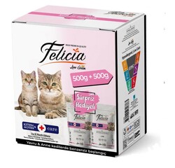 Felicia - Felicia Az Tahıllı Yavru Kedi Kuzu Etli 500+500gr. Özel Kutu