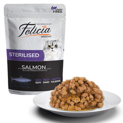 Felicia Tahılsız 85gr Sterilised Kısır Somonlu Yaş Kedi Maması Pouch