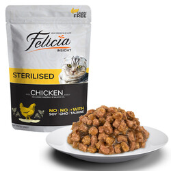 Felicia Tahılsız 85gr Sterilised Kısır Tavuklu Yaş Kedi Maması Pouch