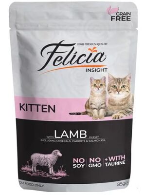 Felicia Tahılsız 85gr Yavru Kedi Kitten Kuzu Etli Yaş Mama Pouch - 1