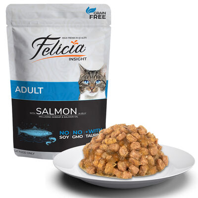 Felicia Tahılsız 85gr Yetişkin Somon Yaş Kedi Maması Pouch - 1