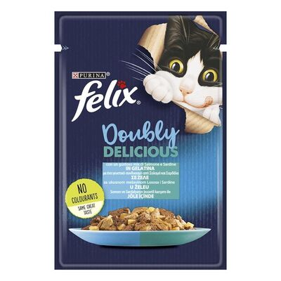 Felix Çifte Lezzet Somonlu ve Sardalyalı Yetişkin Kedi Konservesi 85gr - 1