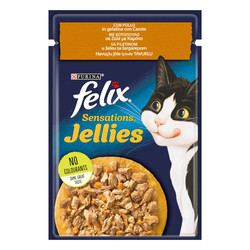 Felix Pouch Jel İçinde Tavuklu ve Havuçlu Yetişkin Kedi Konservesi 85gr