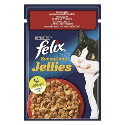 Felix Pouch Jöle İçinde Sığır Etli ve Domatesli Yetişkin Kedi Konservesi 85gr - 1