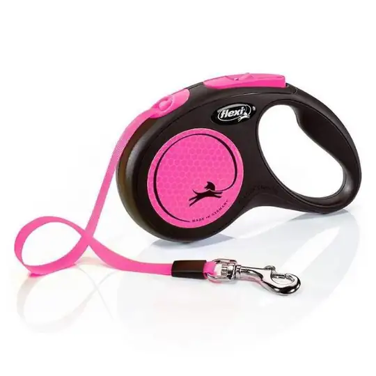 Flexi - Flexi New Neon Pembe S 5m Şerit Tasma 