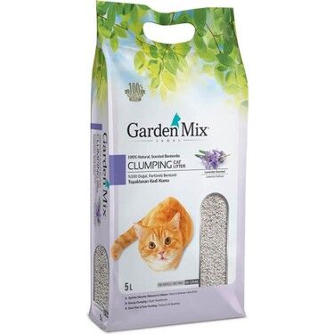 Garden Mix Bentonit Lavanta kokulu İnce 5lt Kedi Kumu - 1