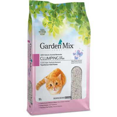 Garden Mix Bentonit pudra kokulu Kalın 10lt Kedi Kumu - 1