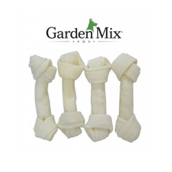 Garden Mix - Gardenmix Beyaz Düğüm Deri Kemik 12-13 cm/4 lü