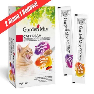 Gardenmix Gurme Kedi Kreması Somon+Ördek 15gr*24 adet - 1
