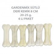 Gardenmix Sütlü Deri Kemik 8cm 20-25gr 6lı Paket