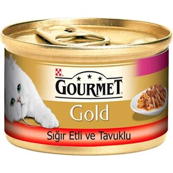Nestle Purina - Gourmet Gold Çifte Lezzet Sığır Etli Tavuklu Kedi Konserve 85gr