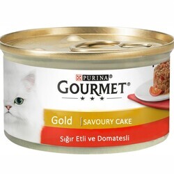 Gourmet Gold Savoury Cake Sığır Etli ve Domatesli Kedi Konserve 85 gr - Thumbnail