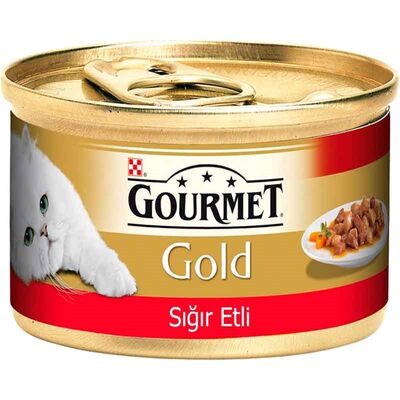Gourmet Gold Parça Etli ve Soslu Sığır Etli Kedi Konserve 85gr 