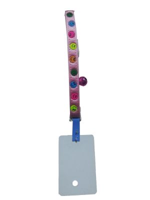 Happy Face Desenli Kedi Boyun Tasması 10mm/30 cm Pembe - 1