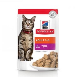 Hills - Hills Chunks in Gravy Biftekli Pouch Yetişkin Kedi Yaş Maması 85 Gr 