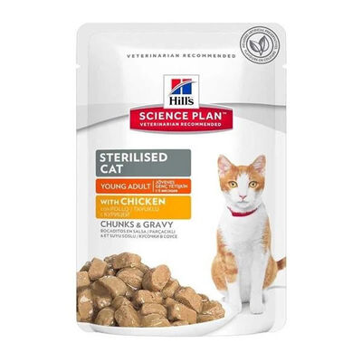 Hills Sterilised Pouch Tavuklu Kısırlaştırılmış Yetişkin Kedi Maması 85gr - 1