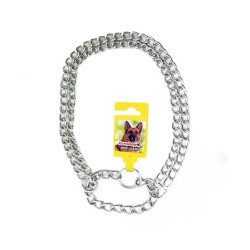 Fatih-Pet - İki Sıralı Boğma Zincir Boyun Tasması 3mm/60 cm