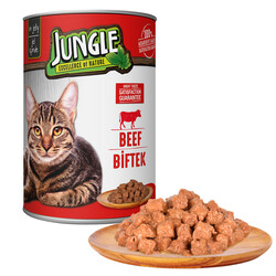 Jungle Kedi 415gr Biftekli Konserve