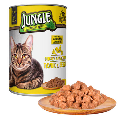 Jungle Kedi 415gr Tavuklu Sebzeli Konserve - 1