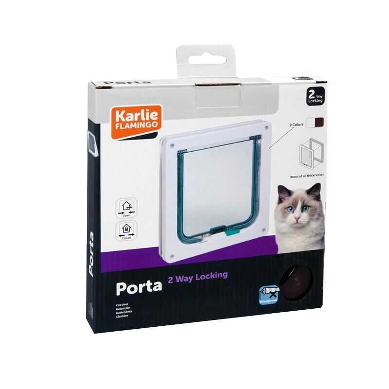 Karlie 2 Yön Kilitli Kedi Kapısı 19,2x20cm Kahverengi Kedi Kapıları Karlie
