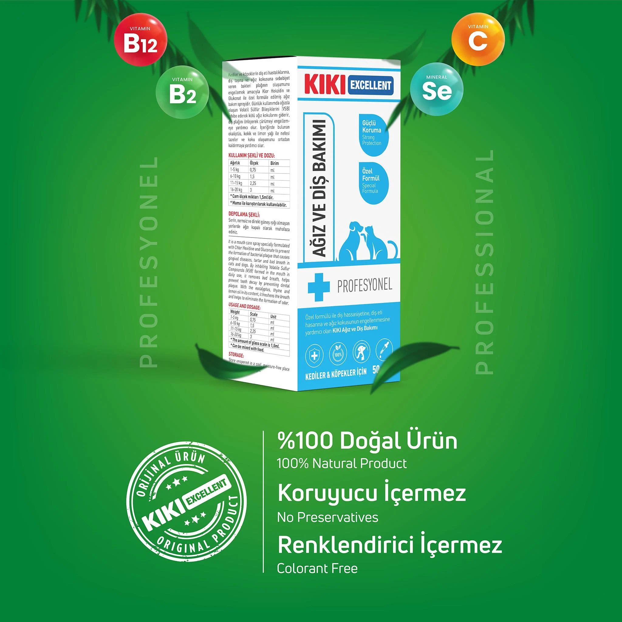 KIKI Kedi & Köpek Ağız Ve Diş Bakımı 50 ml. 