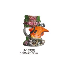 King Aksesuar U189B No Rubbish Balıklı 5x4x6cm