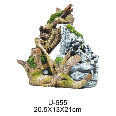 King Aksesuar U655 Kayalı Kütük 20x13x21cm  - 1