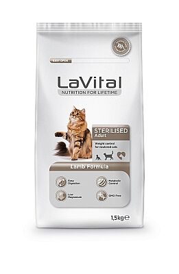 LaVital (Sterilised) Kısırlaştırılmış Yetişkin Kedi Maması Kuzu Etli 1 Kg - 1