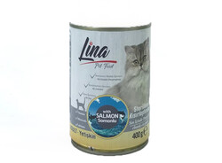 Lina - Lina Steril Kısır Yetişkin Kedi Sos İçinde Parça Somonlu 400gr.