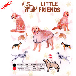 Little Friends - Little Friends Büyük Irk Şeffaf Yağmurluk Kırmızı XXXL