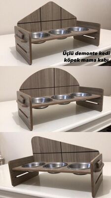 Little Friends Demonte 3 Lü Bazalı Mama Kabı