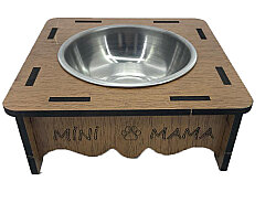 Little Friends Tek Çanaklı Ahşap Mama Kabı