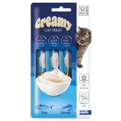 M-PETS Creamy Ton Balıklı Karidesli Kedi Ödülü 4x15gr