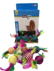 Maxilife - Maxi Life CTM00096 Kedi Oyuncağı Tüylü Örgü Top