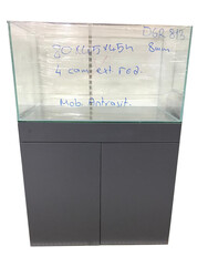 Mobilyalı Akvaryum Antrasit 80x45x45 cm Ada 8mm