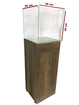 Mobilyalı Akvaryum Barok Ön ve Yanlar Ext Clear Cam 30x30x30 cm 6mm - 1