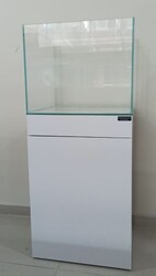 Mobilyalı Akvaryum Beyaz Ada ön ve Yanlar Ext Clear Cam 45x45x42 cm 8mm