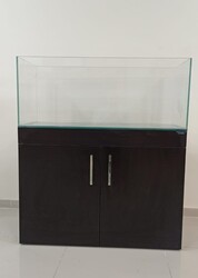Mobilyalı Akvaryum Siyah Ada Ön ExtClearCam  80x40x40 cm 8mm Cam 