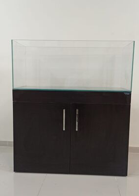 Mobilyalı Akvaryum Siyah Ada Ön ExtClearCam 80x40x40 cm 8mm Cam - 1