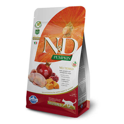 N&D Bıldırcınlı Kısır Kedi Maması Balkabaklı Tahılsız ve Narlı 10kg - 1