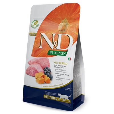 N&D Kuzulu Kısır Steriled Yetişkin Kedi Maması Pumpkin Tahılsız Yaban Mersinli 1,5 Kg - 1